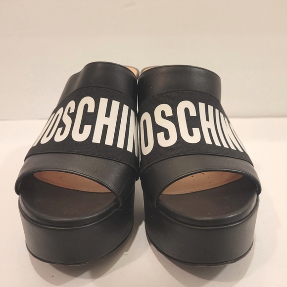 Moschino open toe platform mule pumps, size IT36, black, US 4.5 - Picture 2 of 14